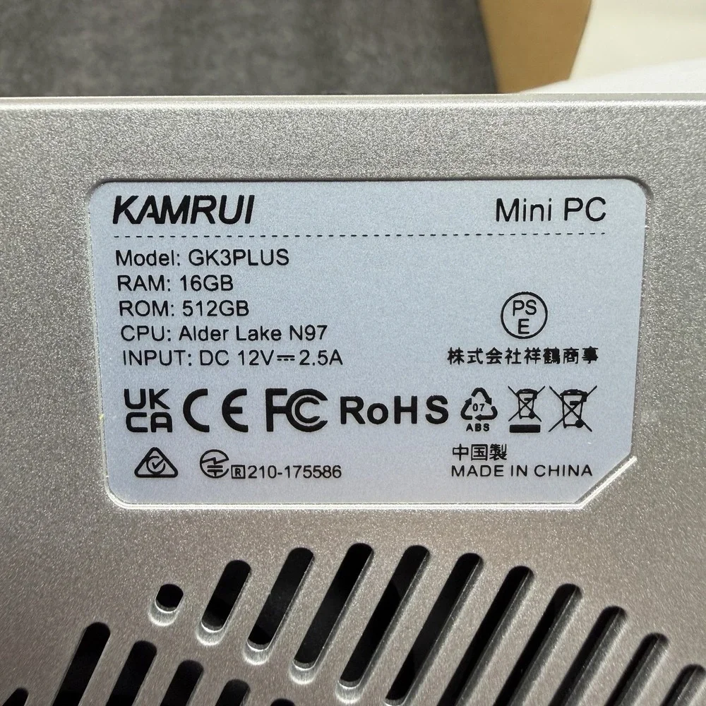 Kamrui GK3 Plus Mini PC N97 16GB RAM 512GB SSD Windows 11 Silver New